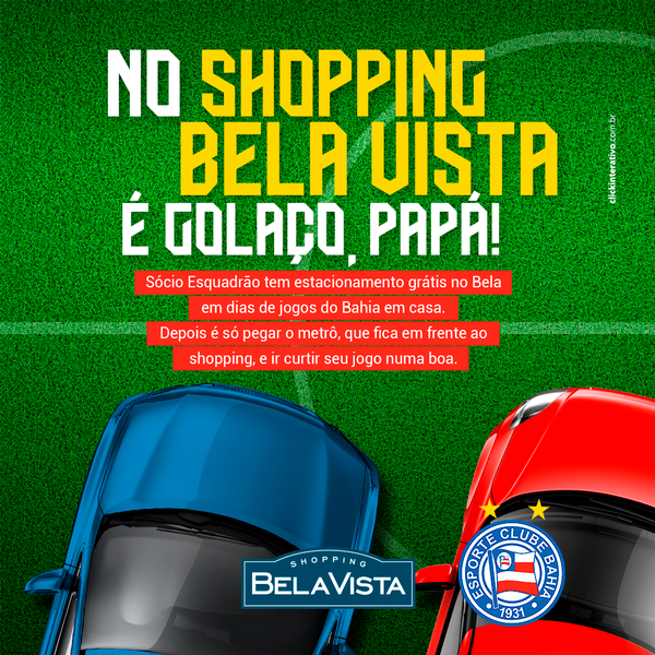 Estacionamento gratuito para sócios do Bahia em dia de jogo em casa -  Shopping Bela Vista